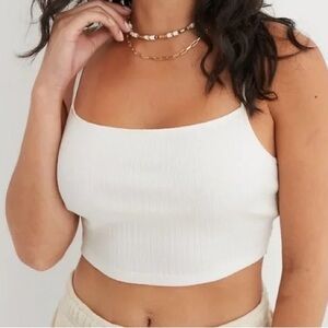 Aerie Beach Daze Lace Ribbed Bra Top